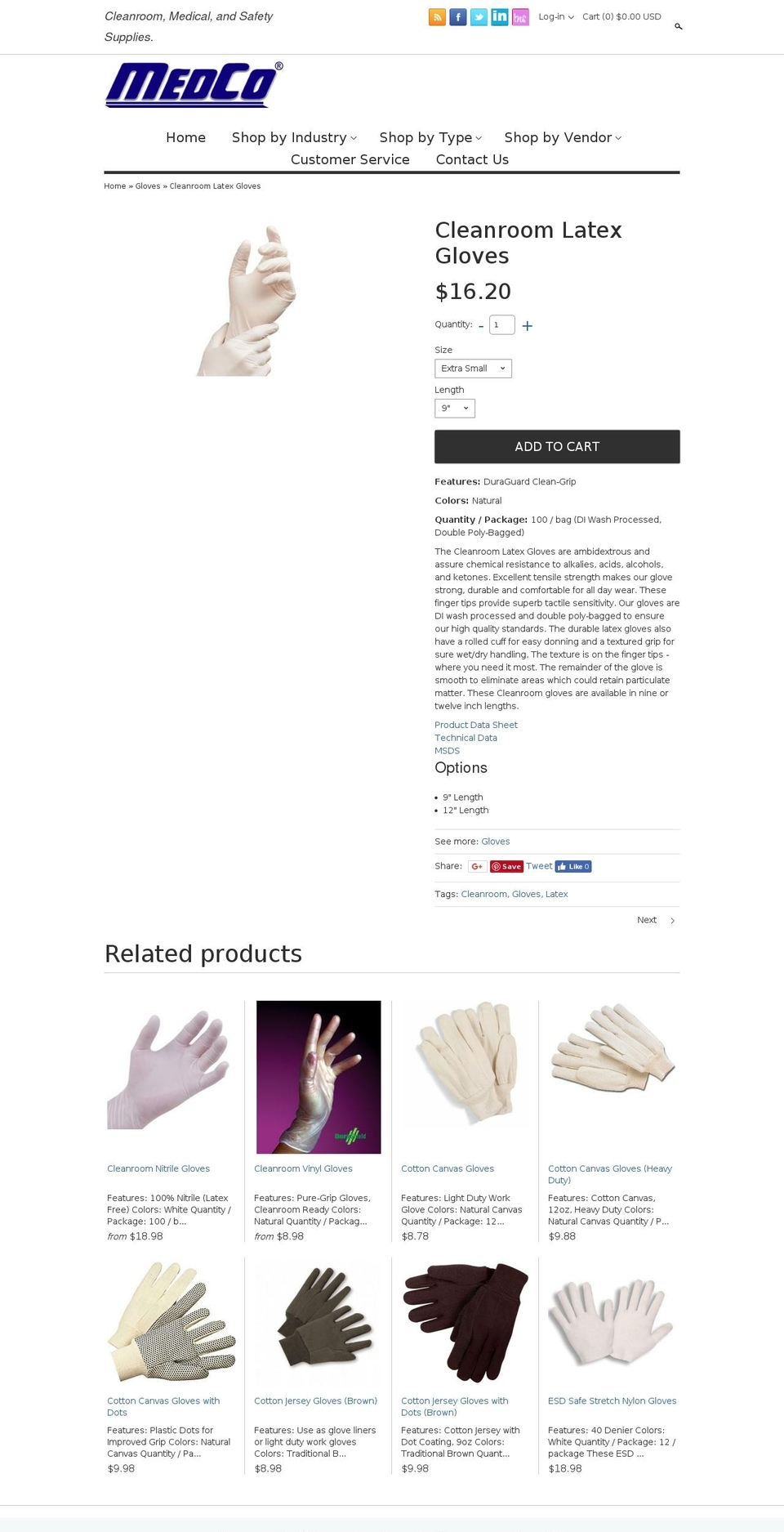 latexgloves.us shopify website screenshot