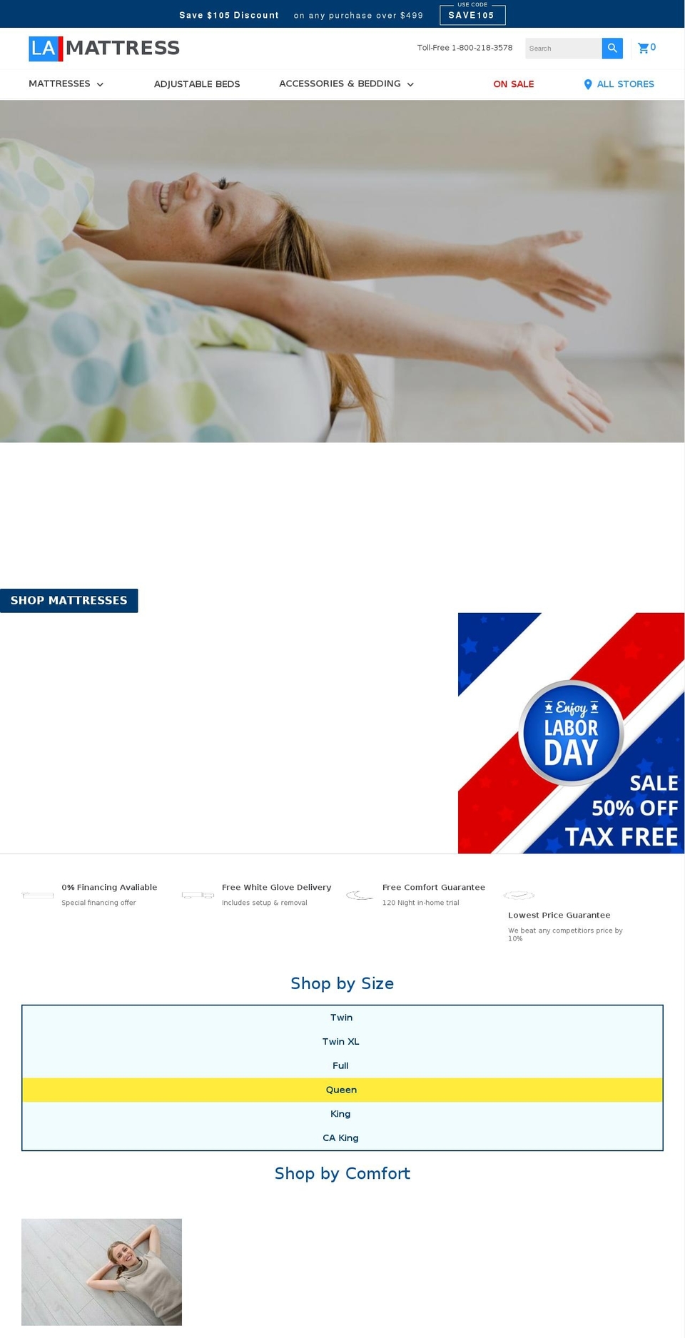 v6.2 - Product Top Menu Shopify theme site example latexmattresslosangeles.com