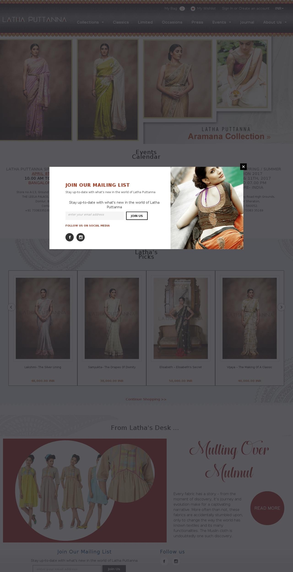 lathaputtanna.com shopify website screenshot