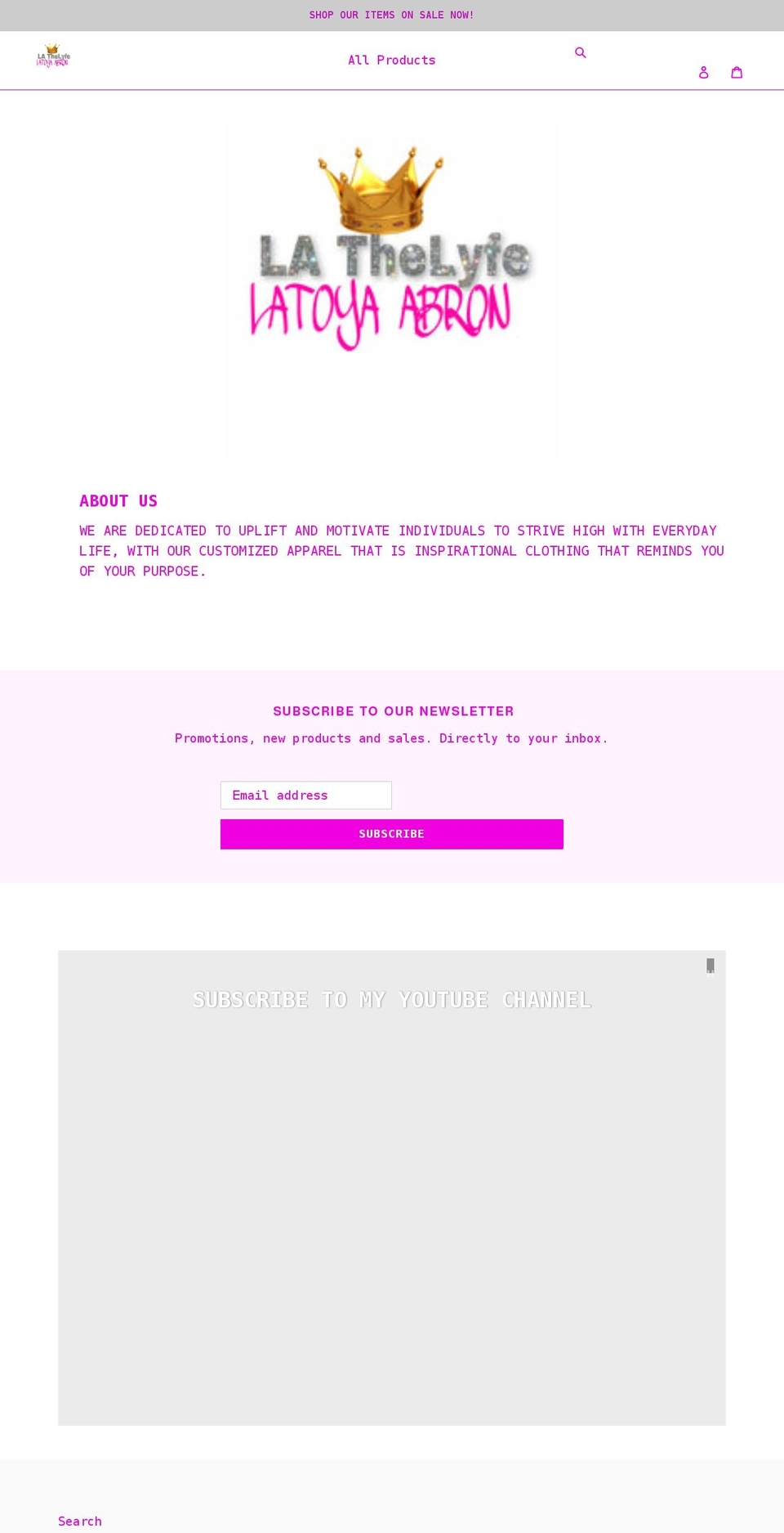 lathelyfe5.com shopify website screenshot