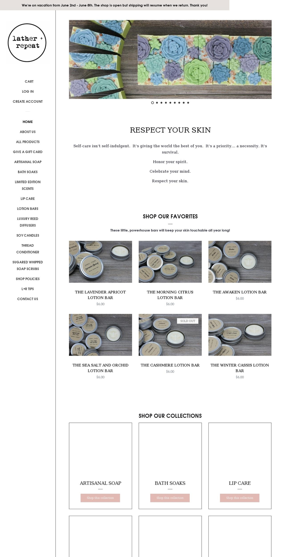 latherandrepeat.com shopify website screenshot