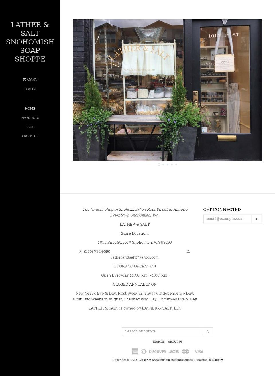 latherandsalt.com shopify website screenshot