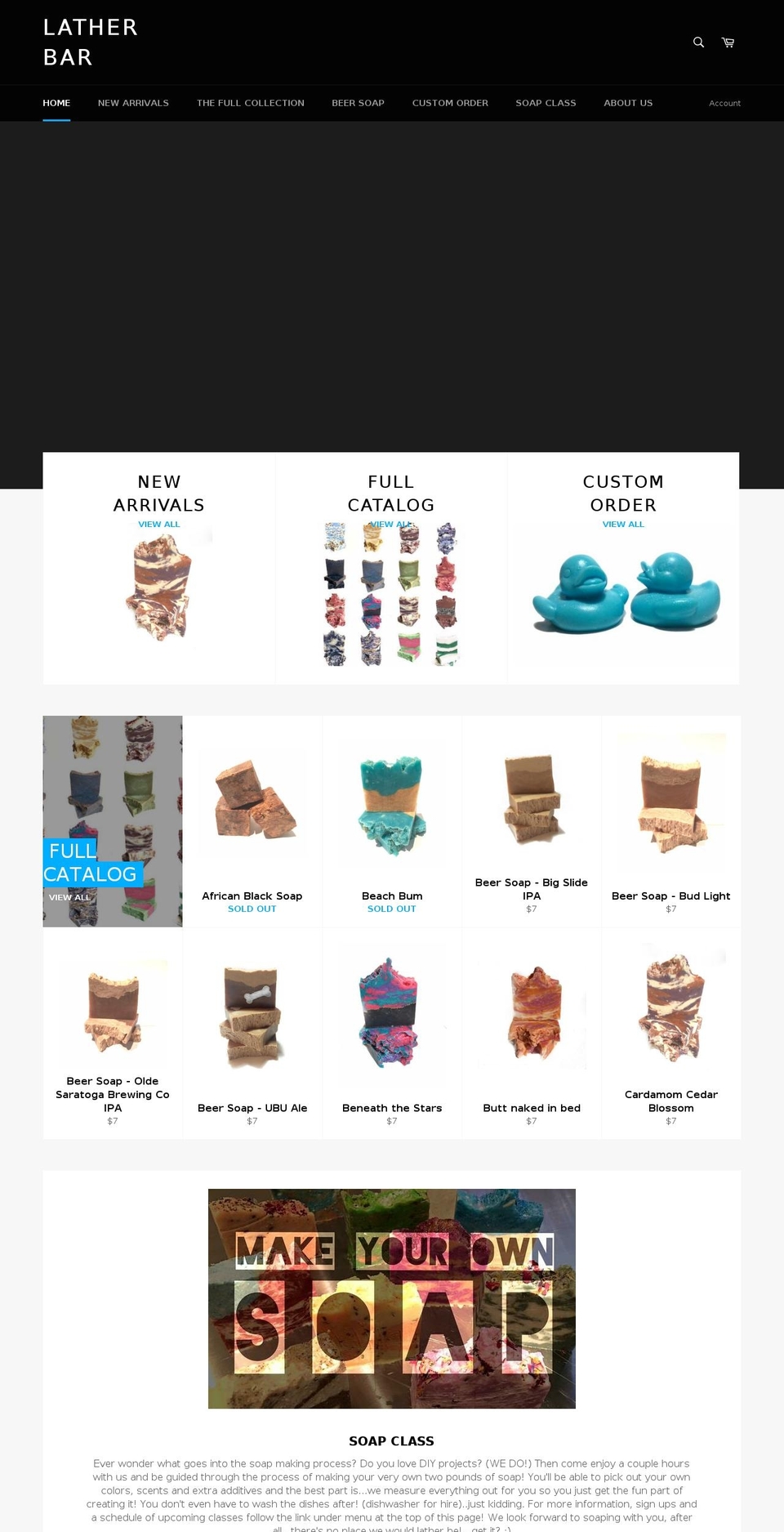 latherbar.com shopify website screenshot