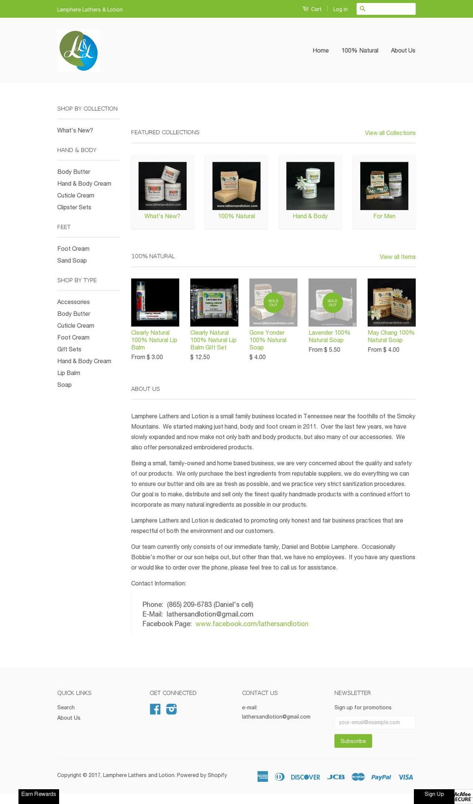 lathersandlotion.com shopify website screenshot