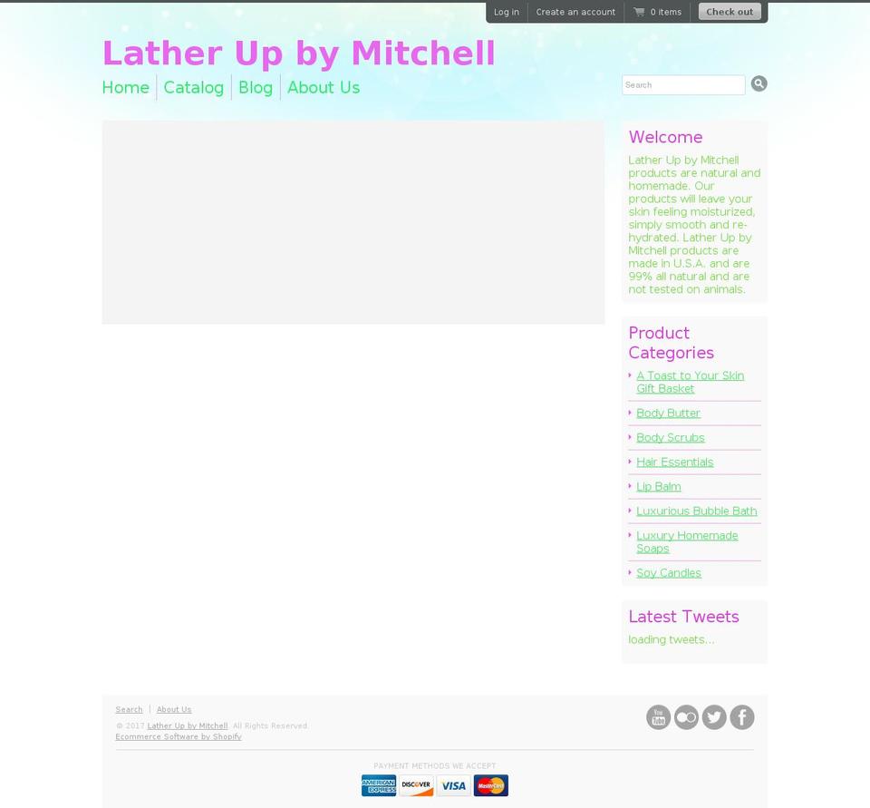 latherupbymitchell.com shopify website screenshot