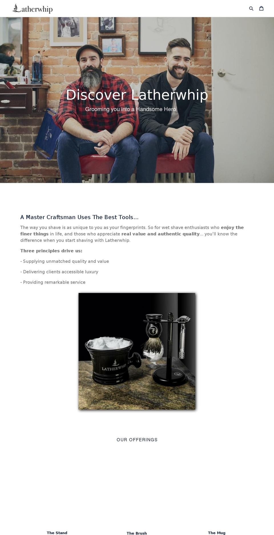 latherwhip.com — Shopify storefront screenshot