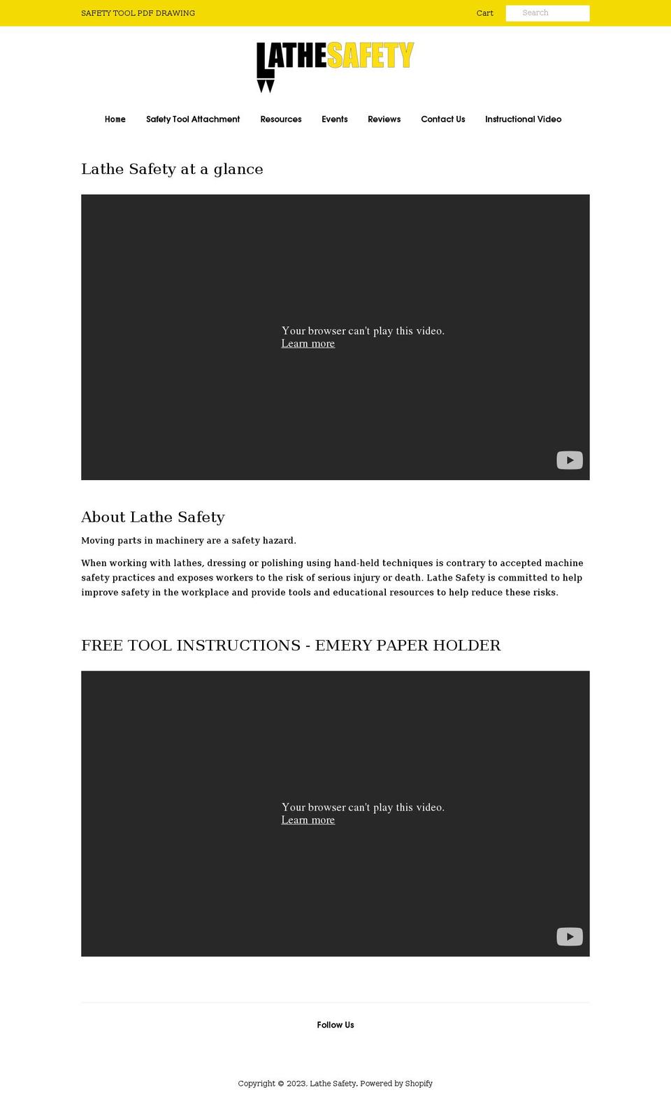 lathesafety.com shopify website screenshot