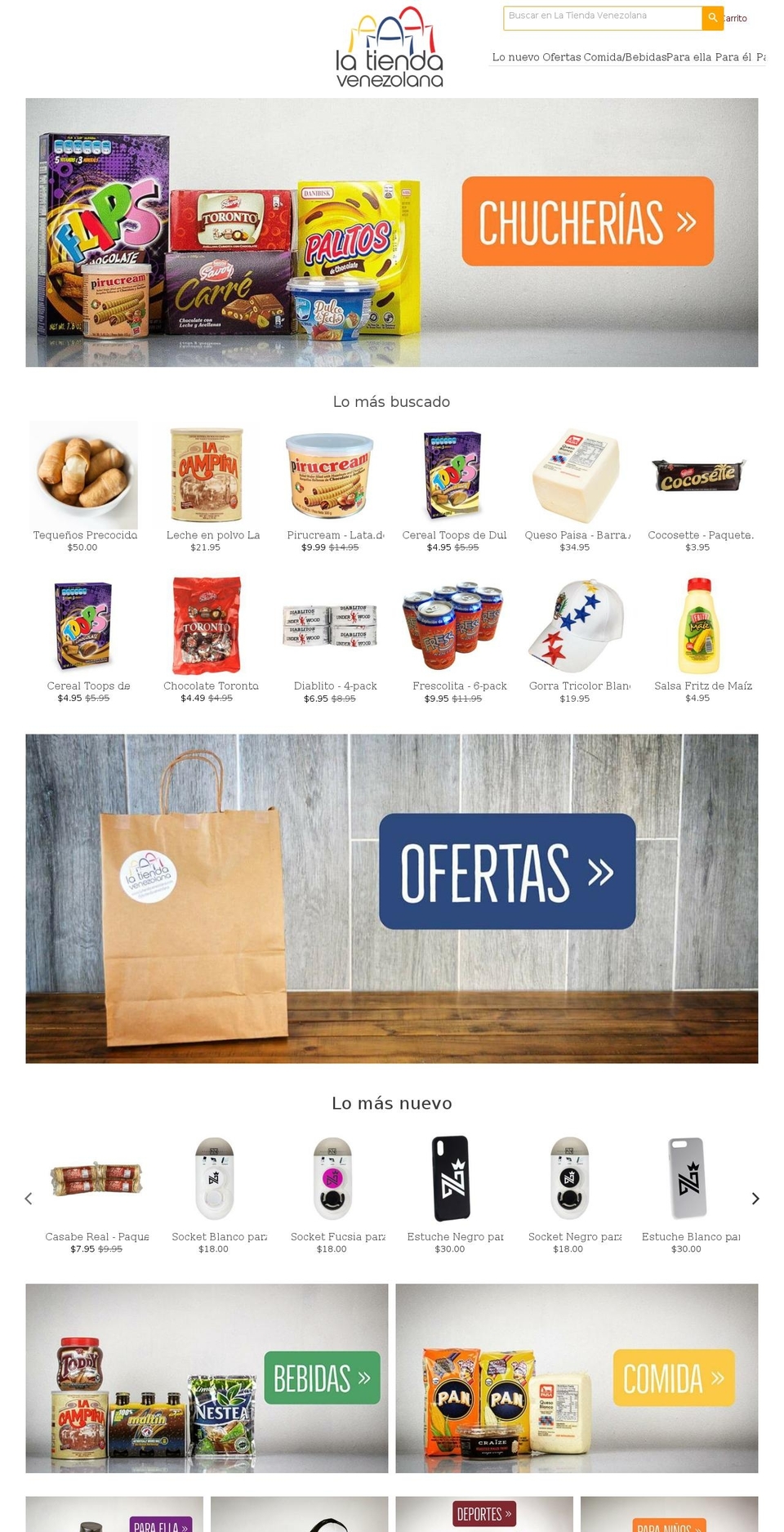 latiendavenezolana.com shopify website screenshot