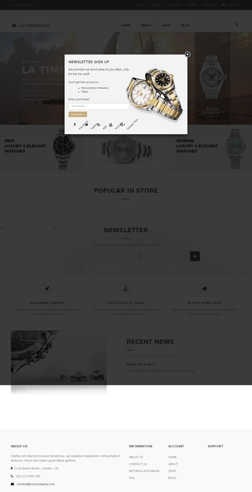 latimepieces.com shopify website screenshot