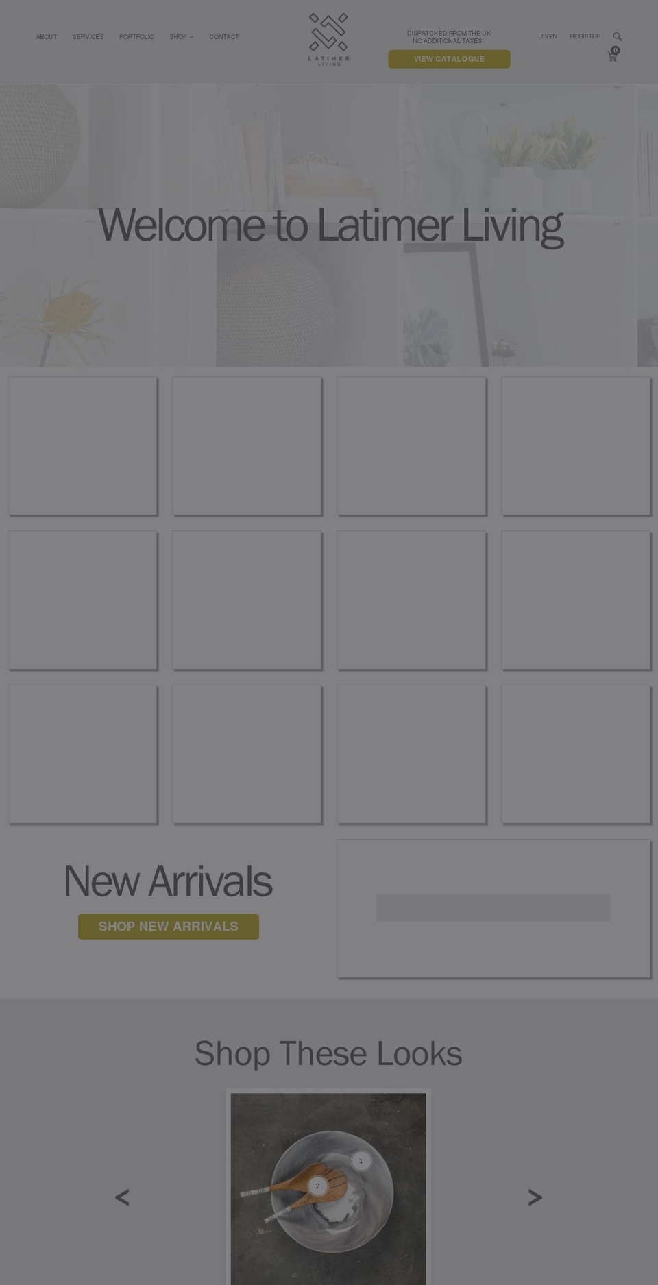 latimerliving.com shopify website screenshot