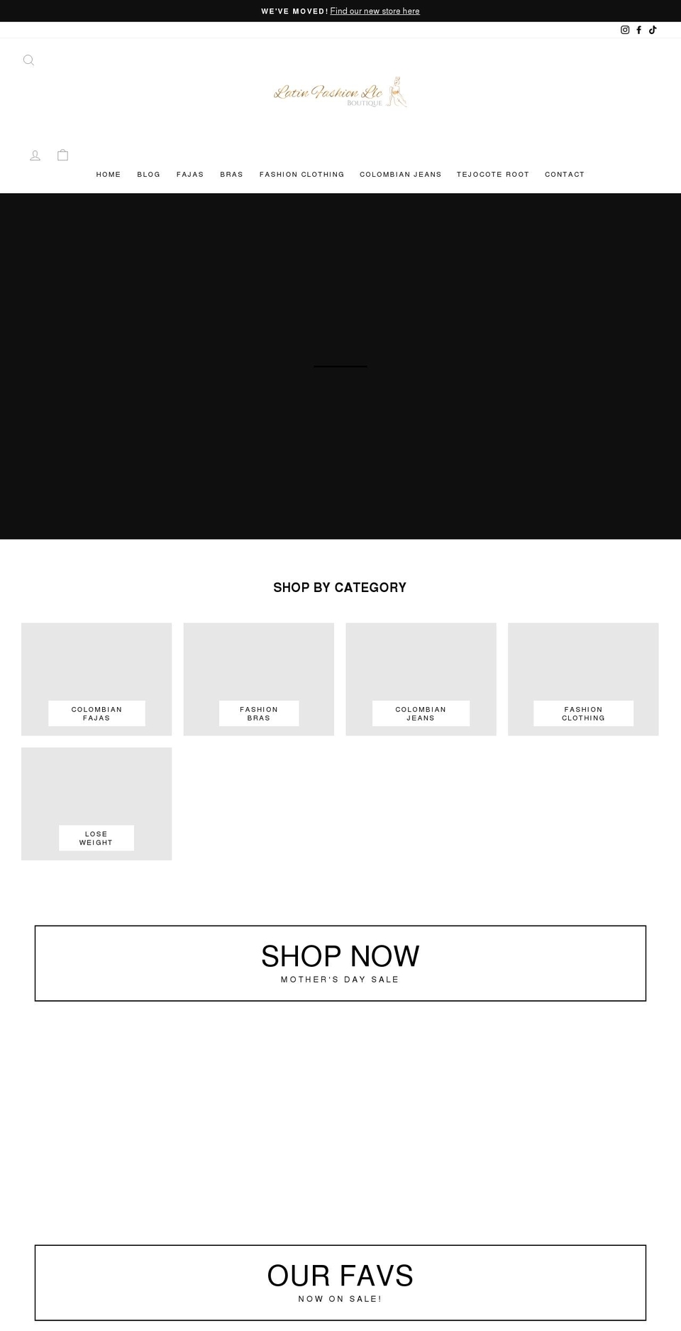 latinfashionllc.com shopify website screenshot