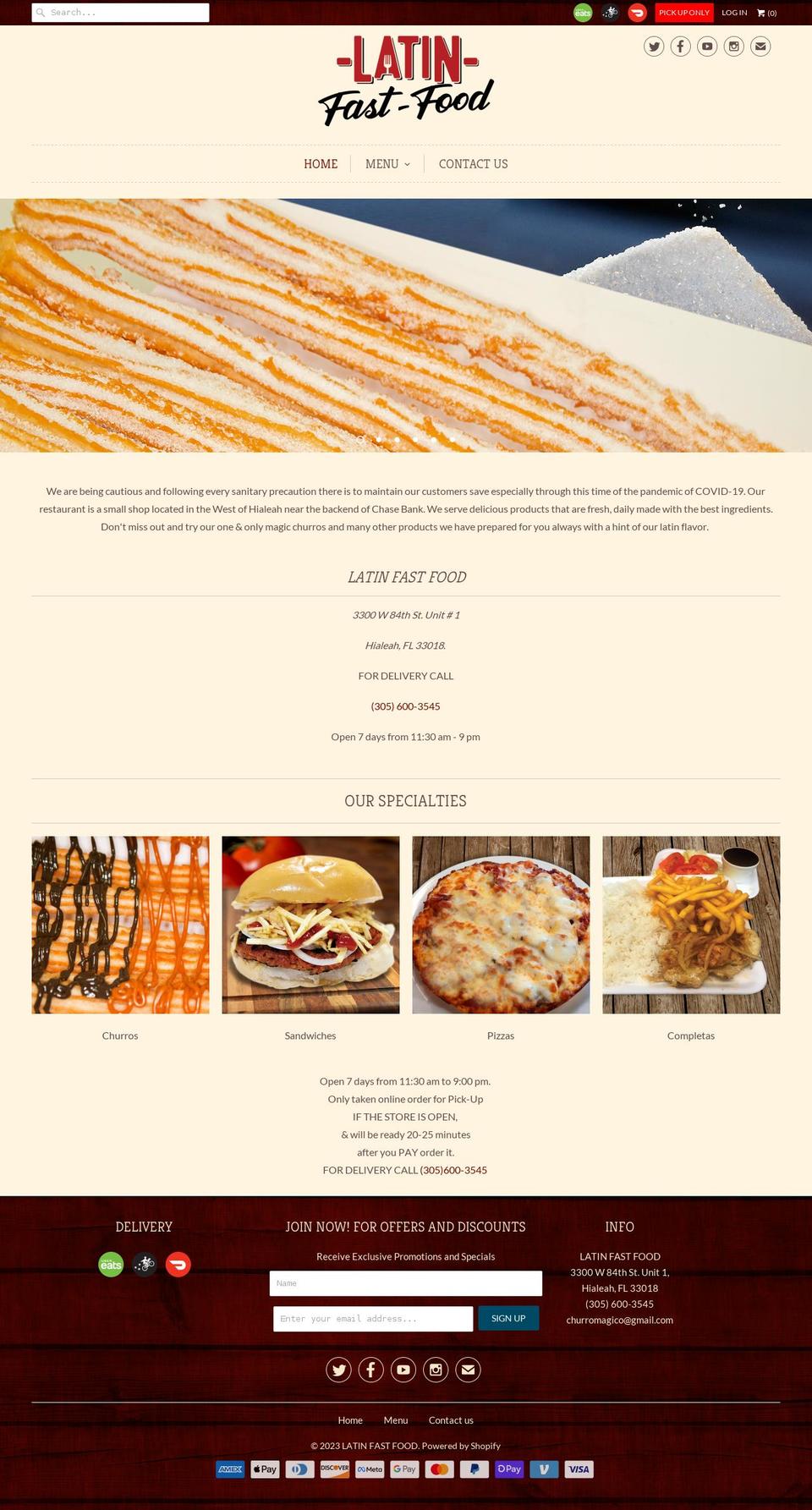 latinfastfood.com shopify website screenshot