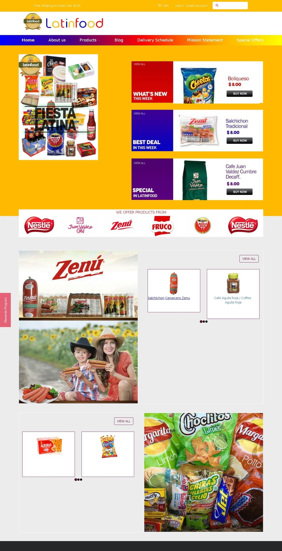 latinfoodus.com shopify website screenshot
