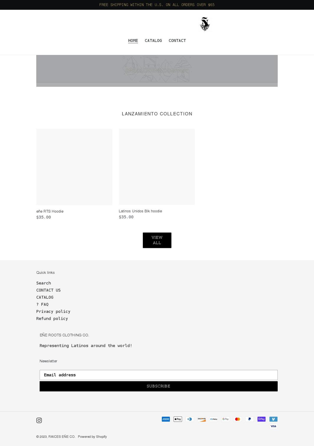 latinosbrand.com shopify website screenshot