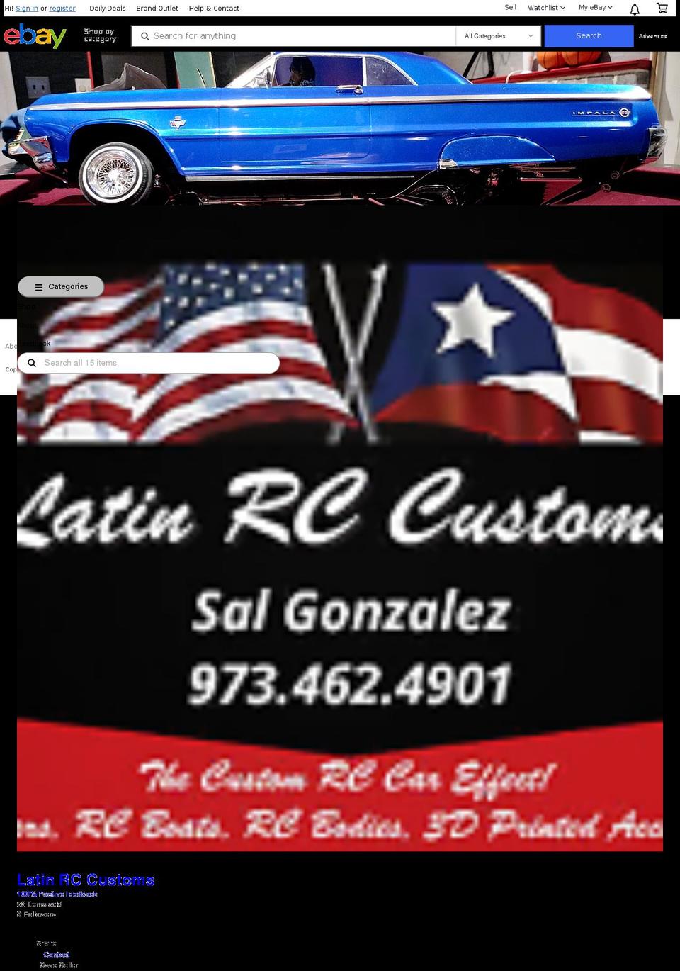 latinrccustoms.com shopify website screenshot