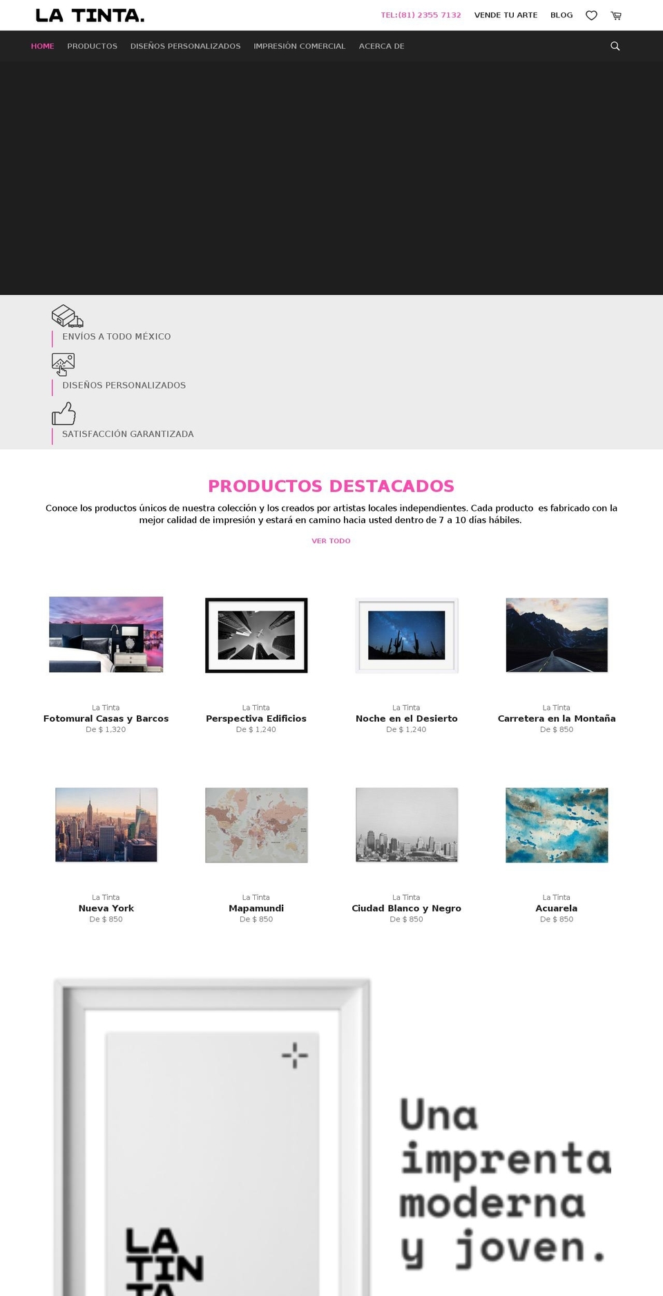 latinta.mx shopify website screenshot