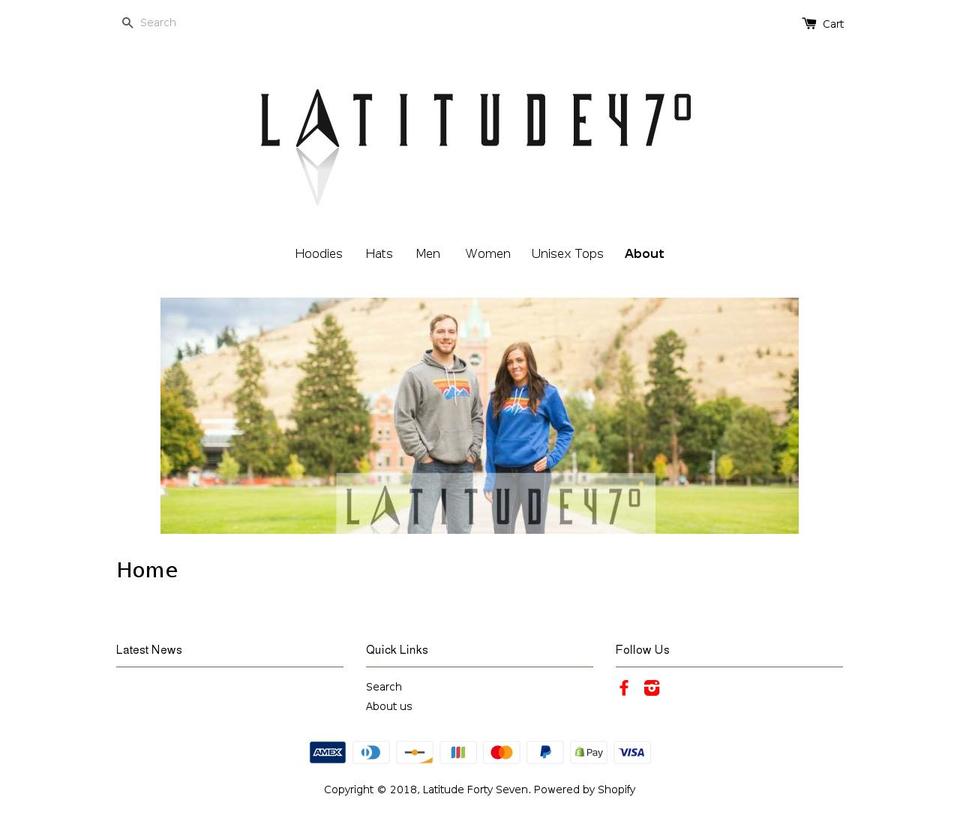latitudefortyseven.com shopify website screenshot