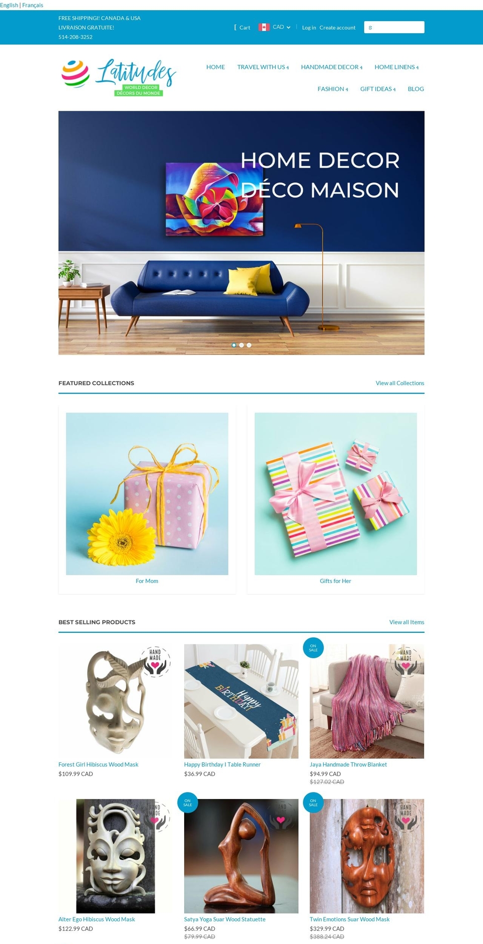 latitudesdecor.com shopify website screenshot