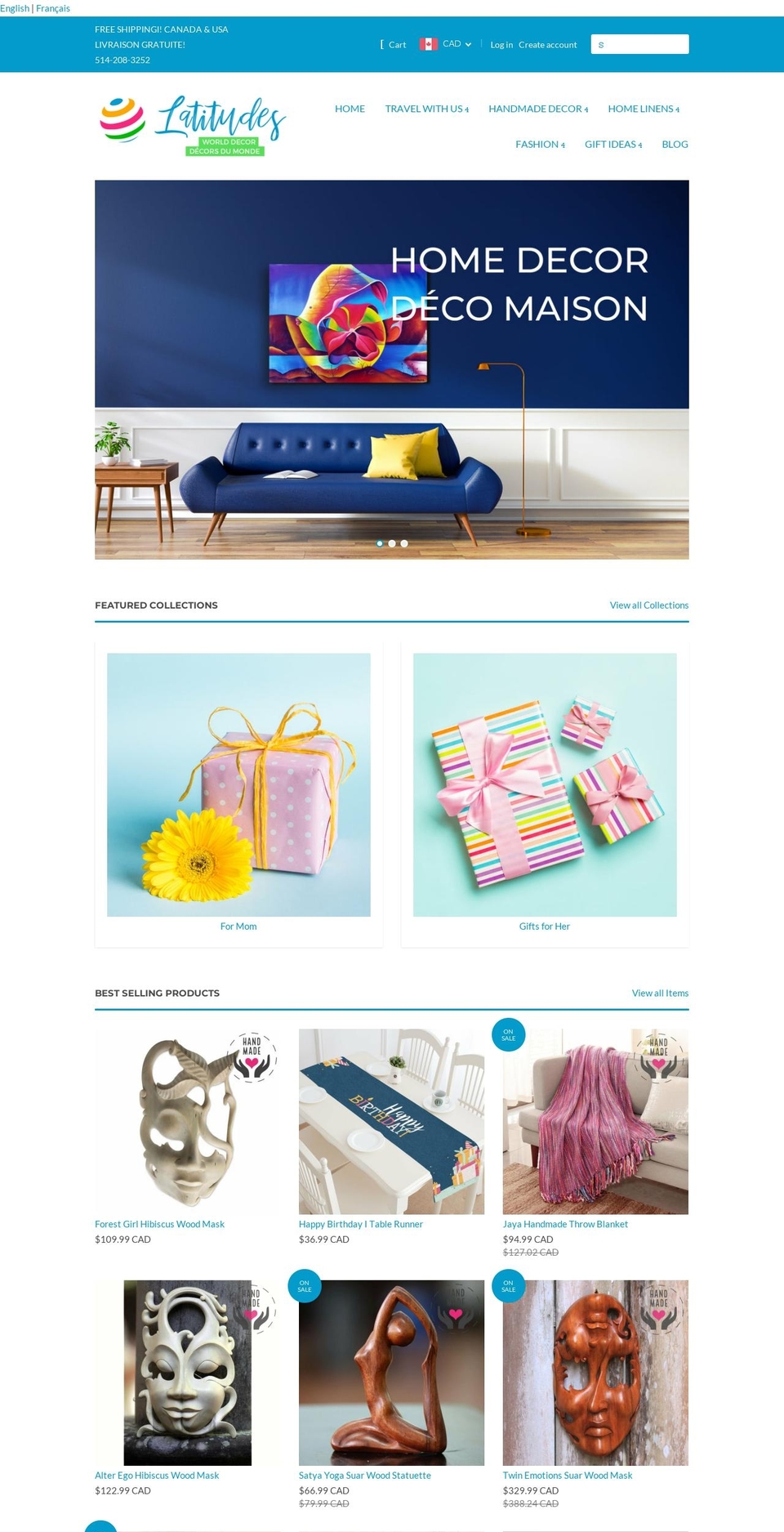latitudesdecor.net shopify website screenshot
