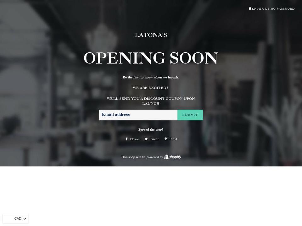 latonas.ca shopify website screenshot