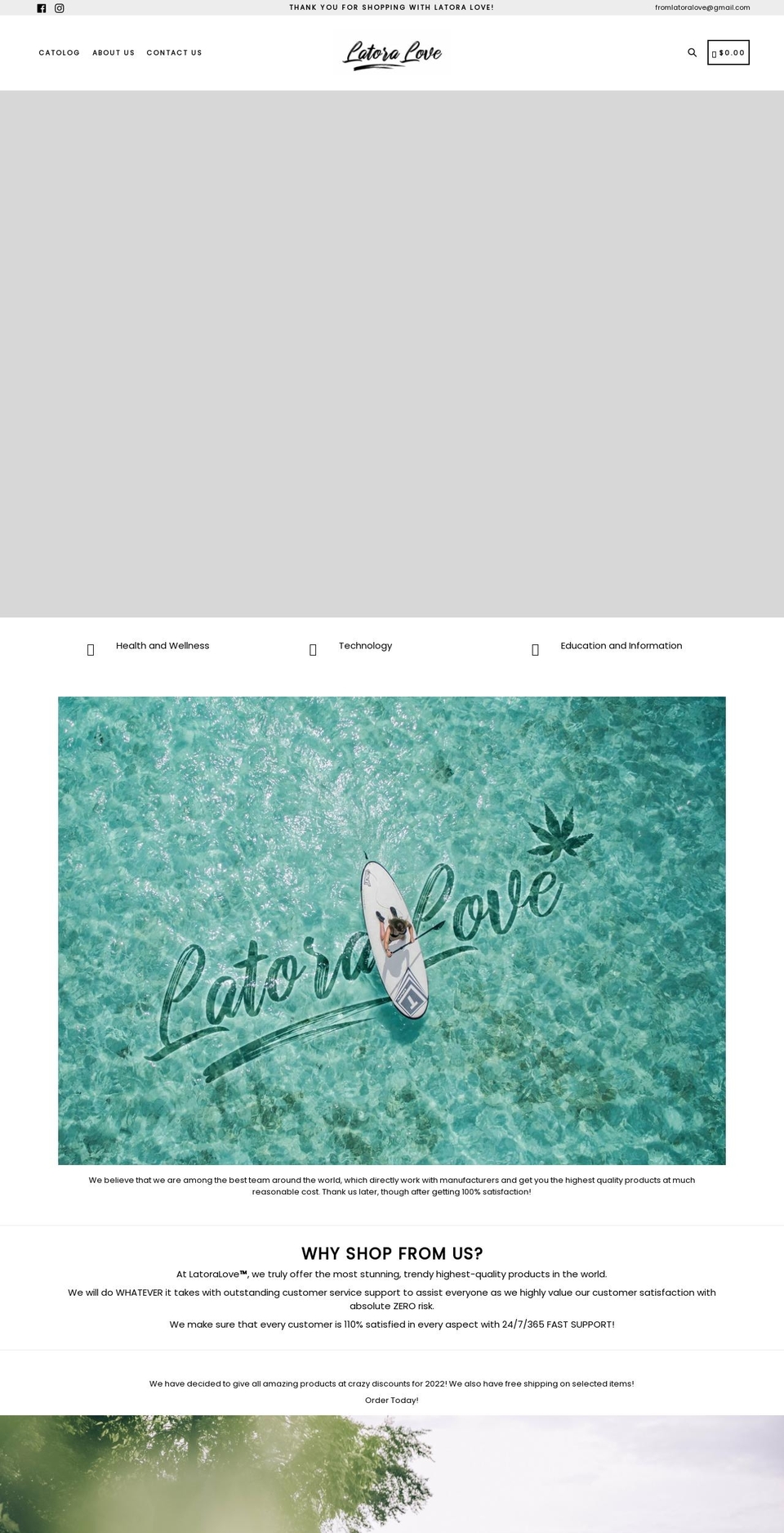 latoralove.com shopify website screenshot