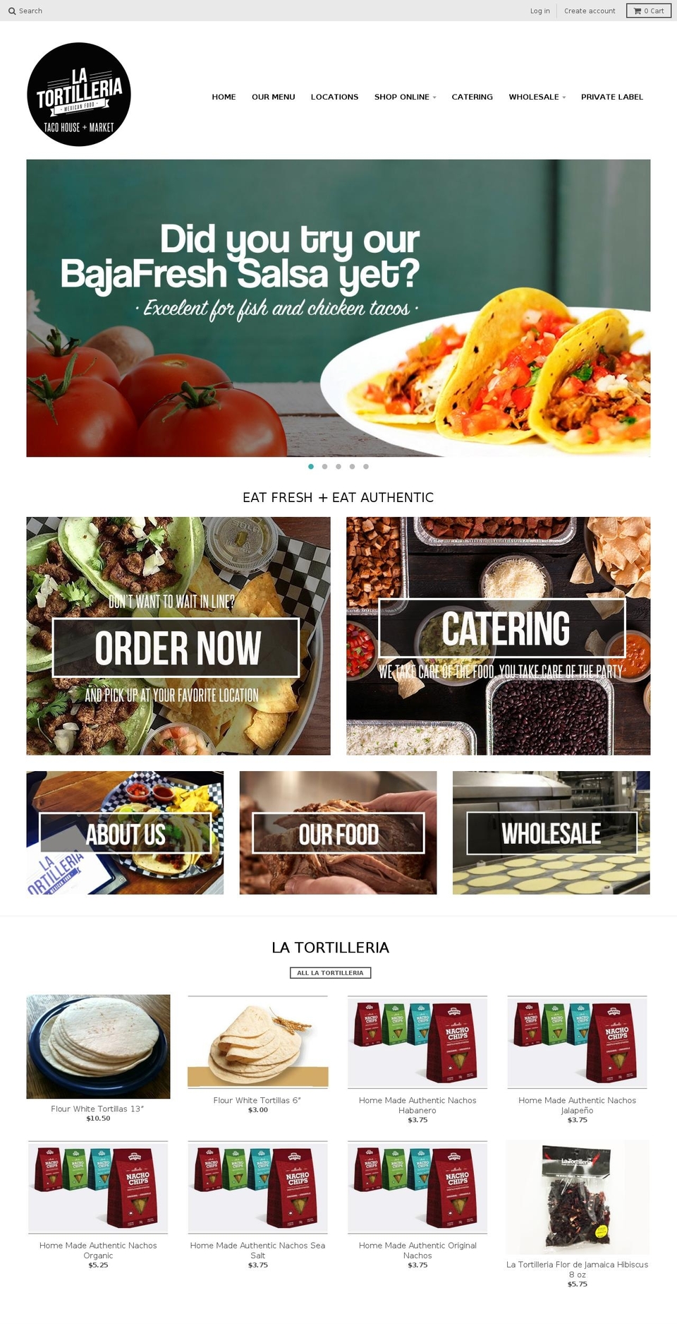 latortilleria.ca shopify website screenshot