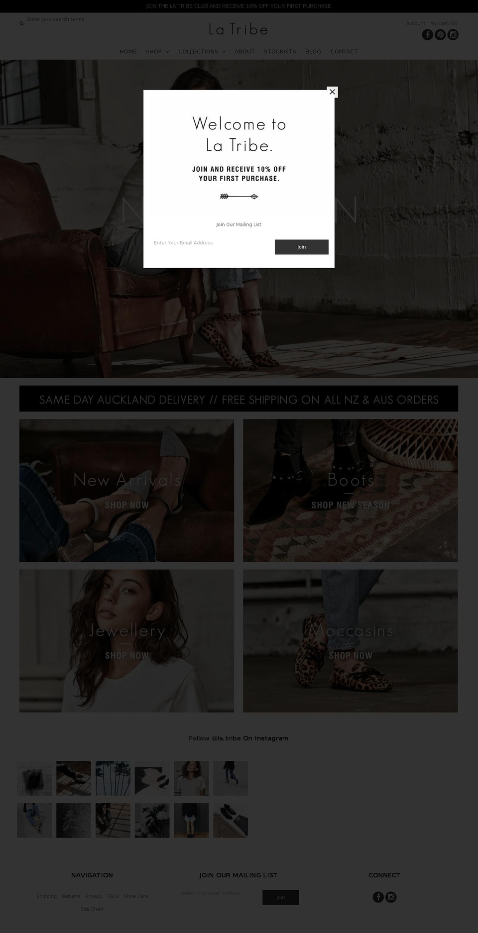 Highlight Shopify theme site example latribe.co.nz