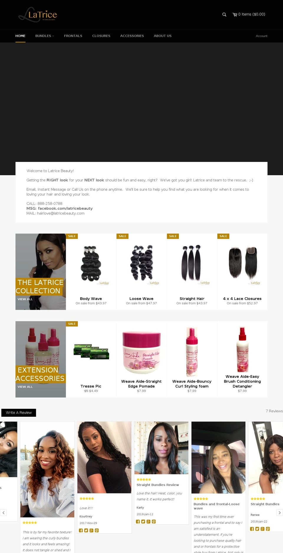 latricebeauty.com shopify website screenshot
