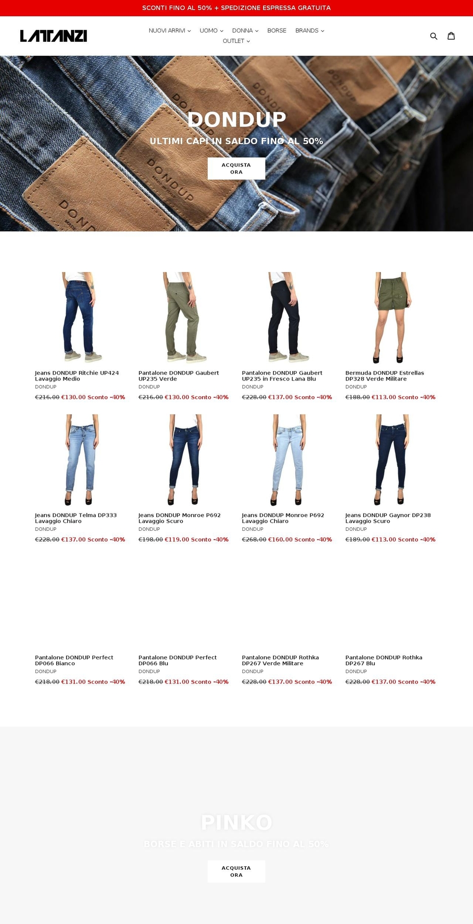 lattanziuomodonna.it shopify website screenshot