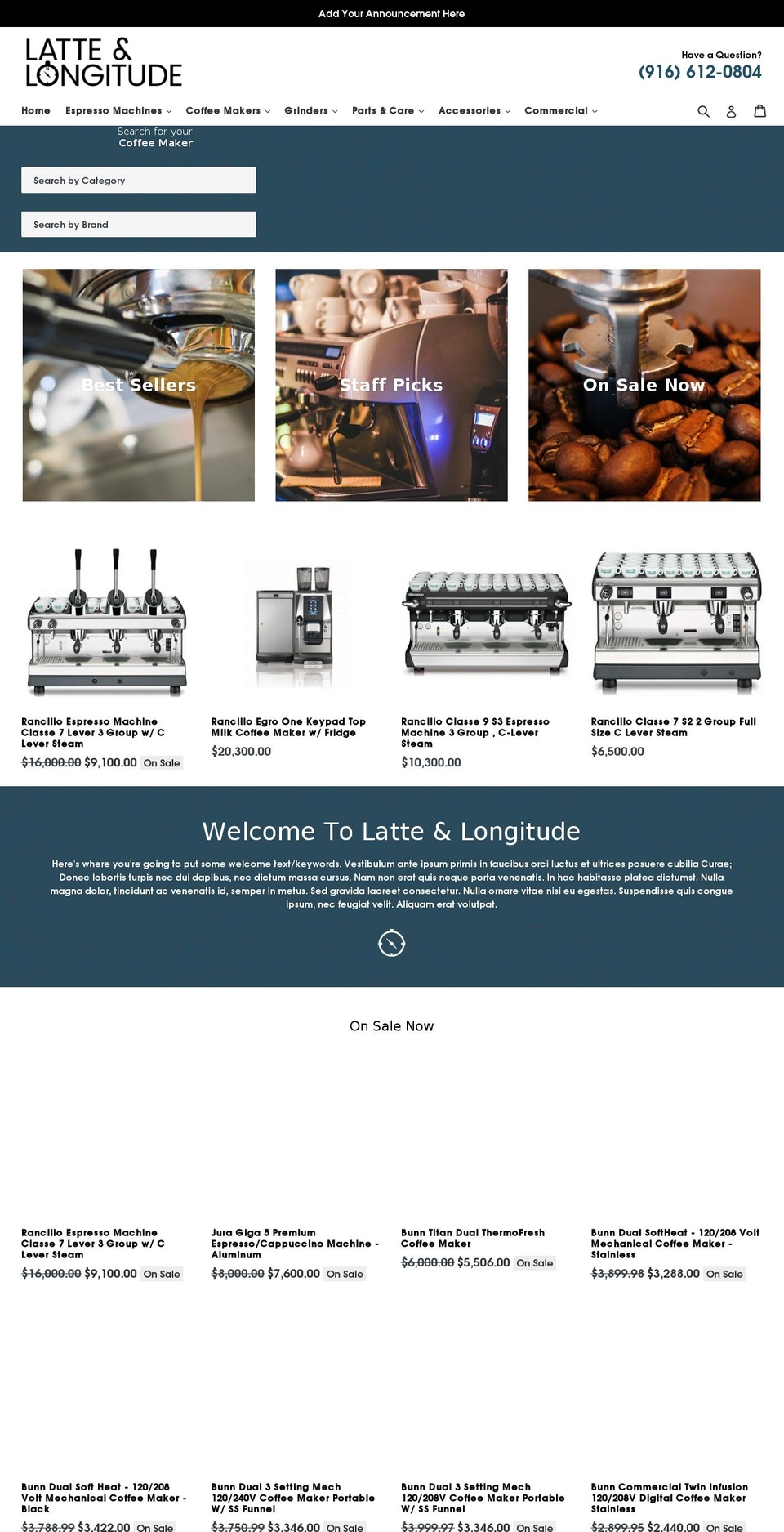 premium-design Shopify theme site example latteandlongitude.com