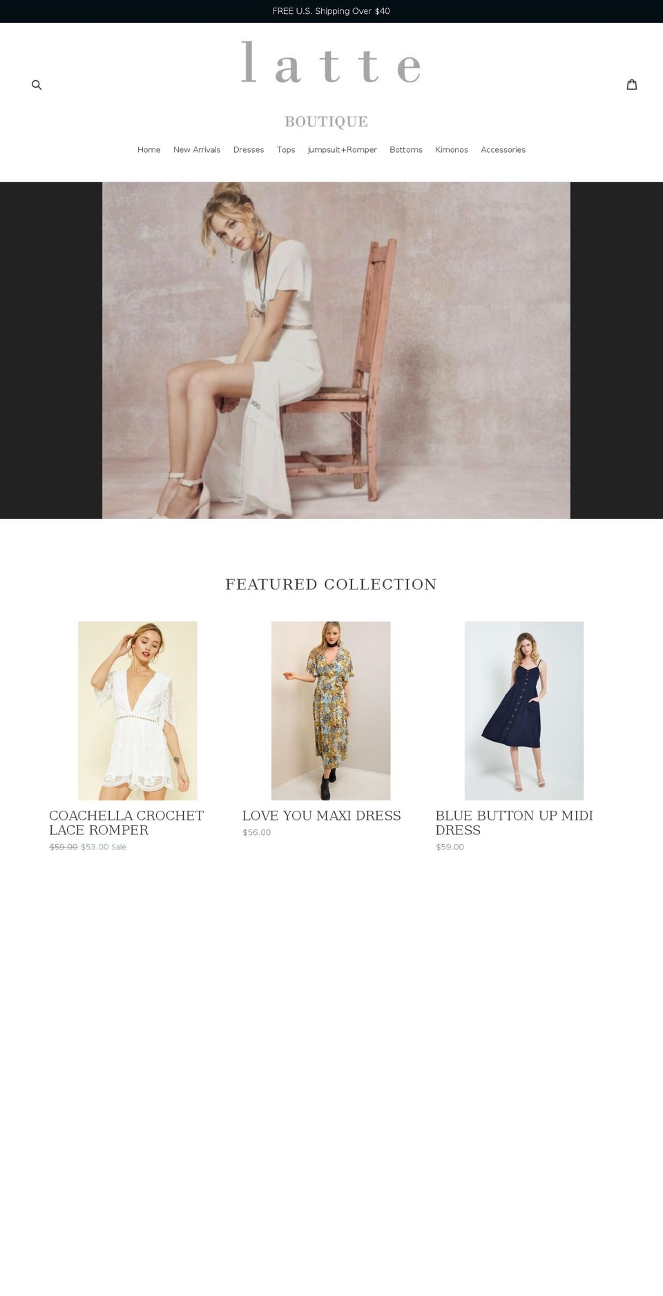 latteboutique.com — Shopify storefront screenshot