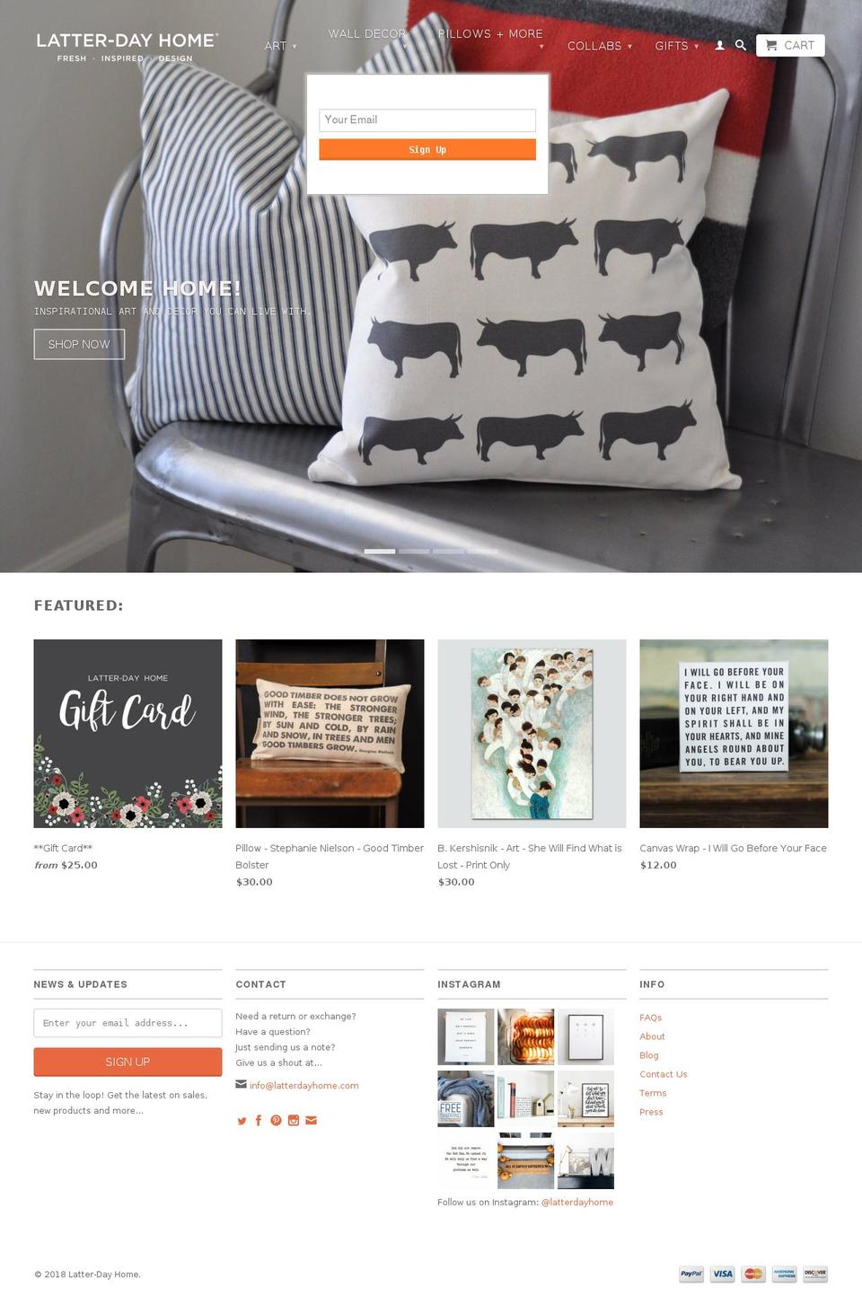 latter-dayhome.com — Shopify storefront screenshot