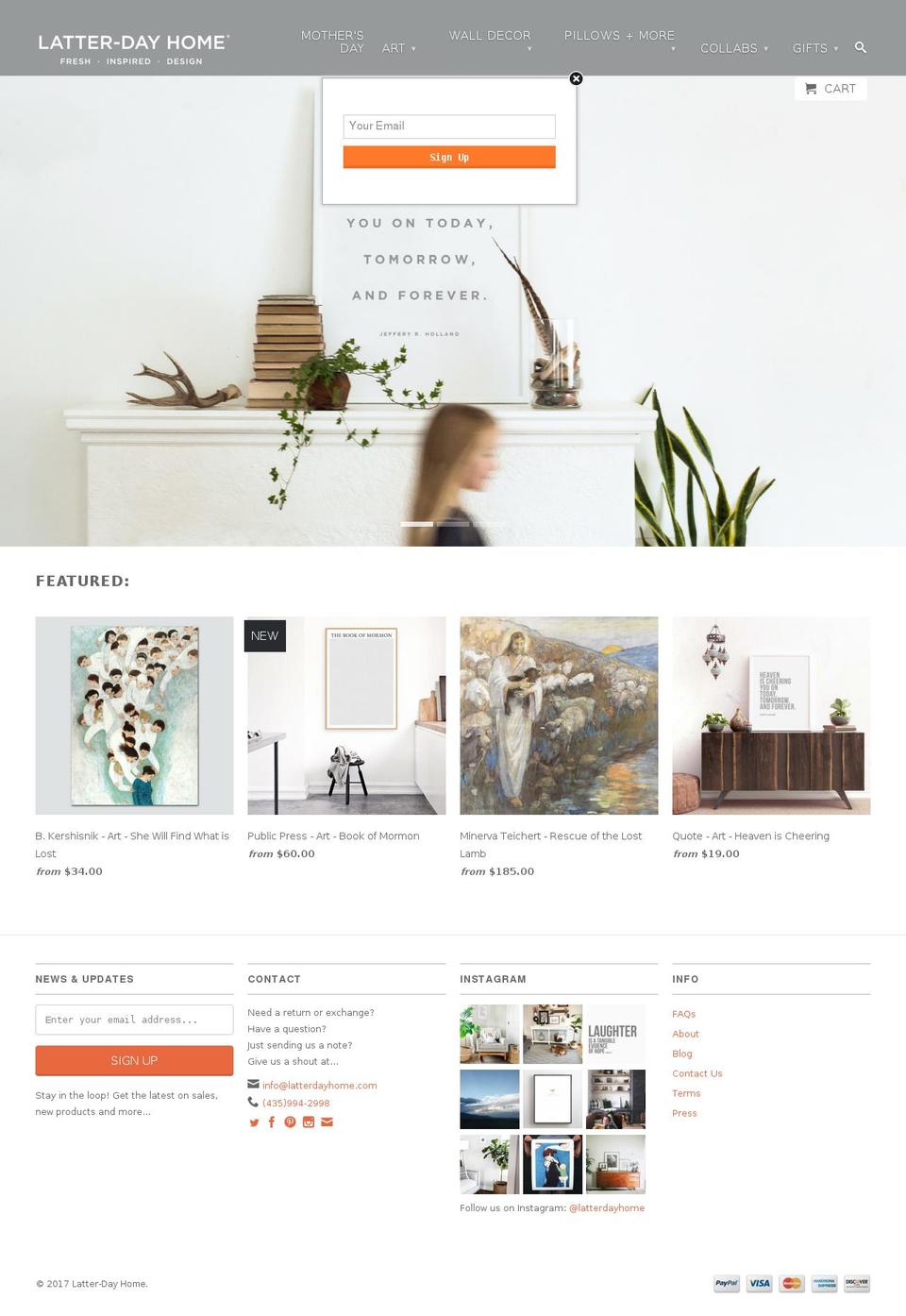 latterdayhome.com shopify website screenshot