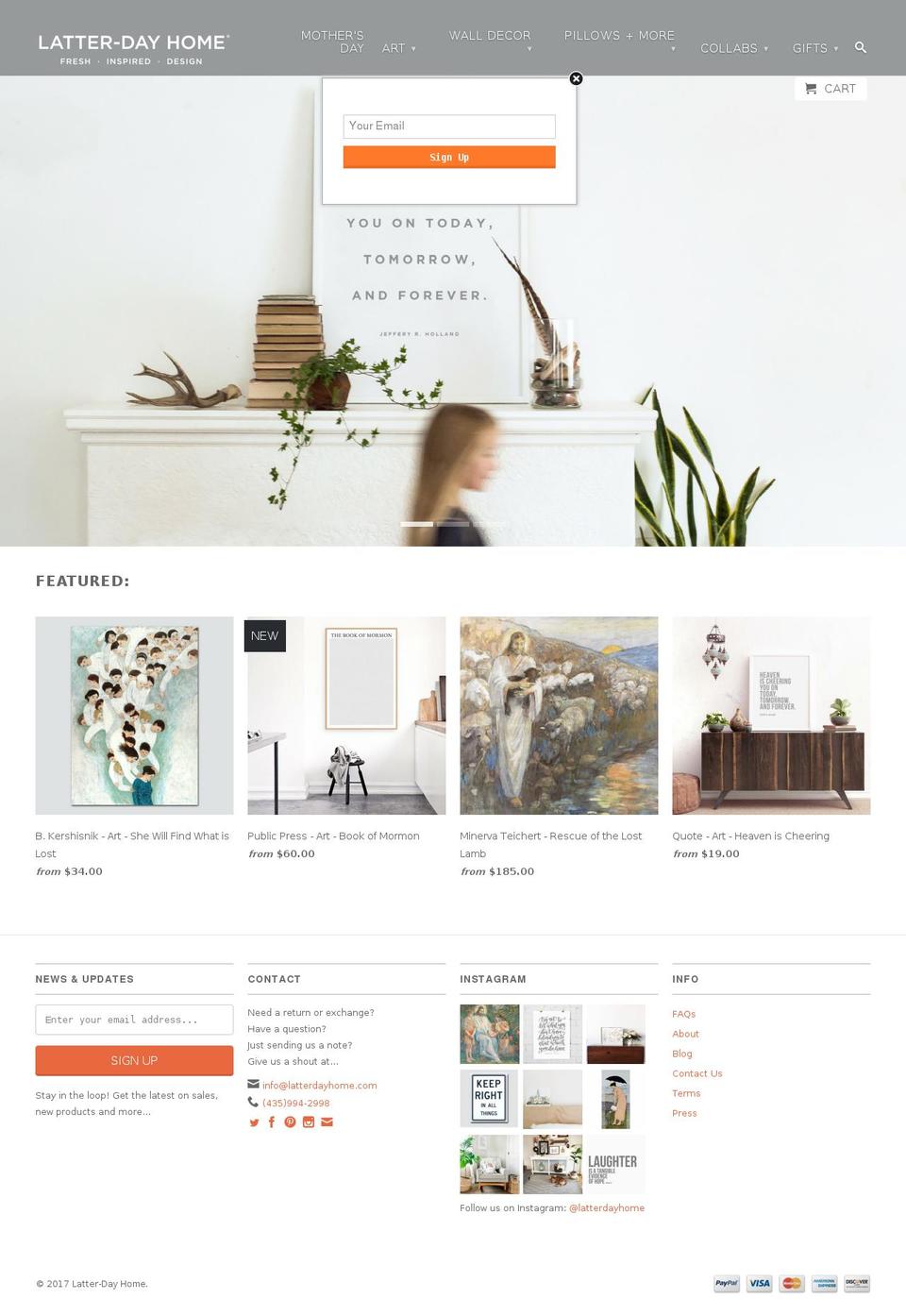 latterdayhomes.com shopify website screenshot