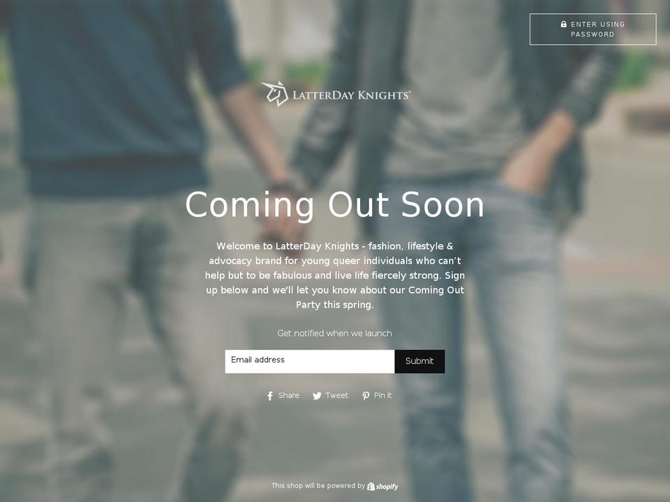 latterdayknights.com — Shopify storefront screenshot
