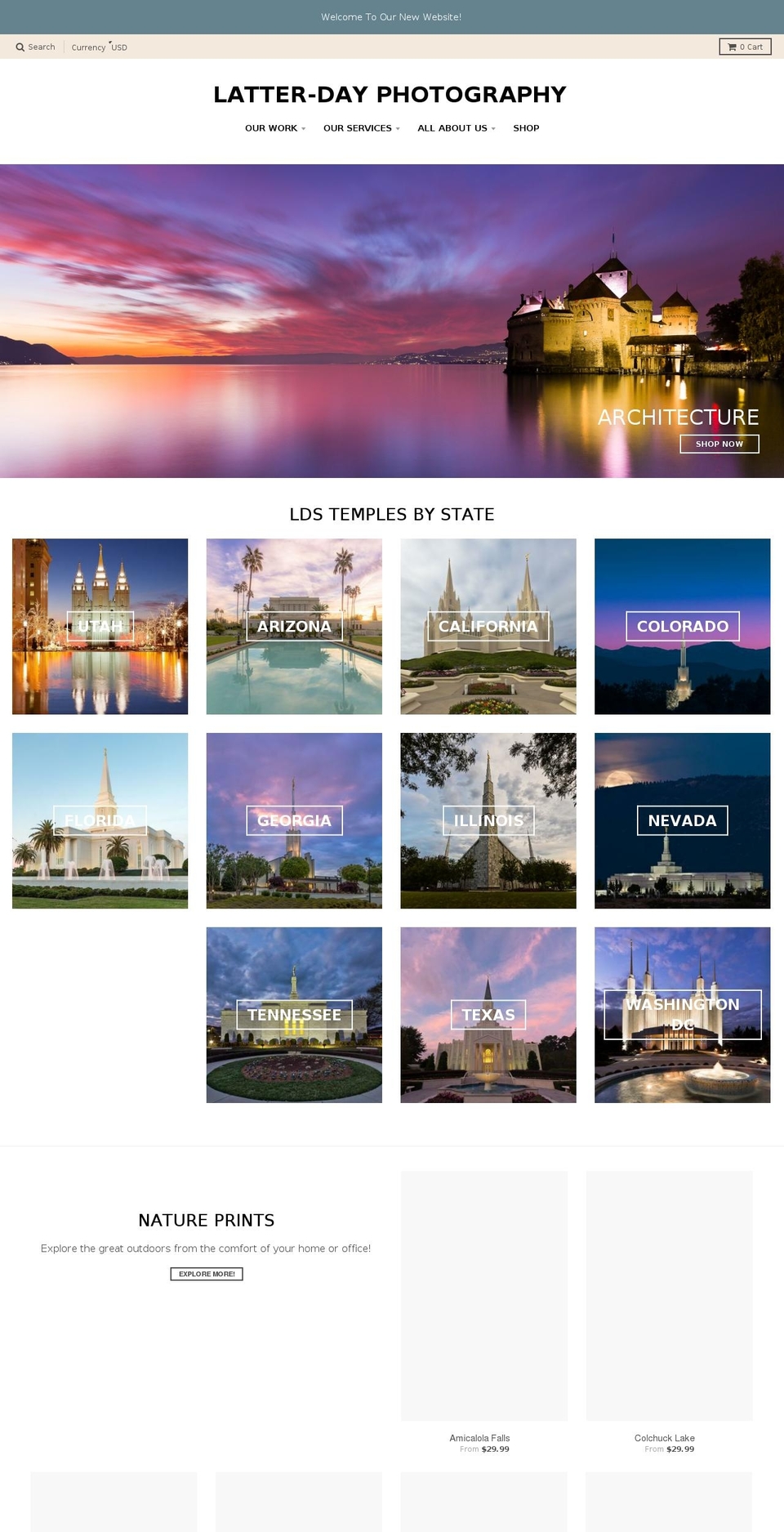 latterdayphotography.com shopify website screenshot