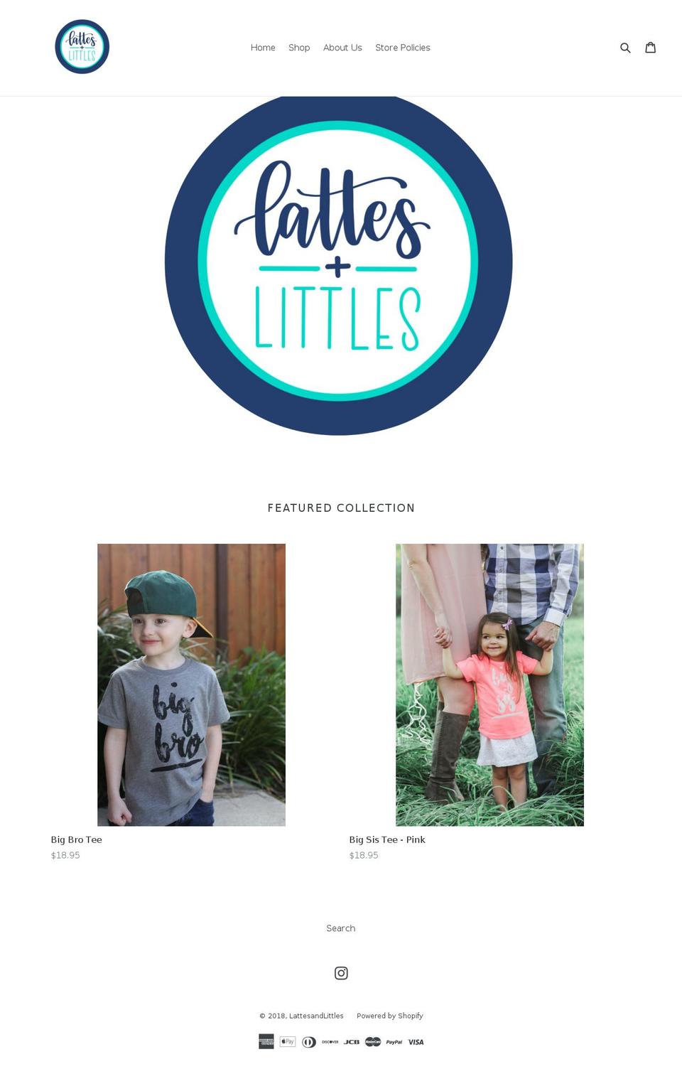 lattesandlittles.com — Shopify storefront screenshot