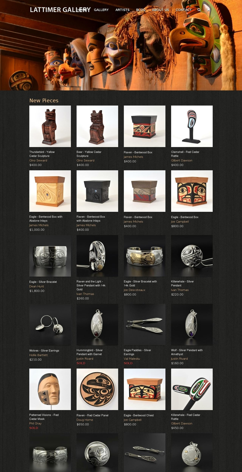 lattimergallery.com shopify website screenshot