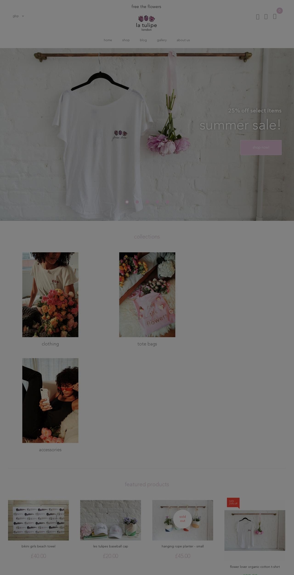 latulipelondon.com — Shopify storefront screenshot