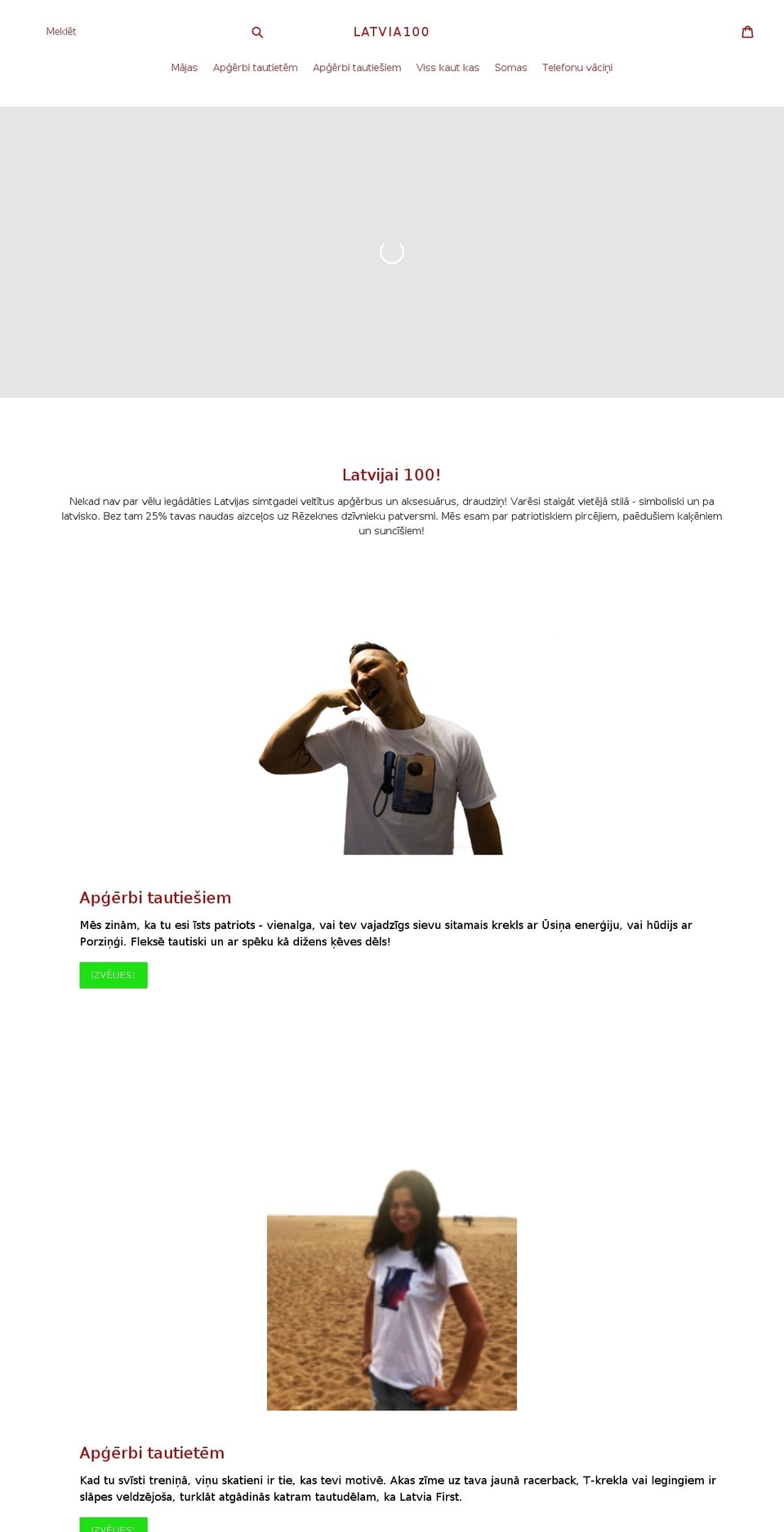 latvia100.org shopify website screenshot