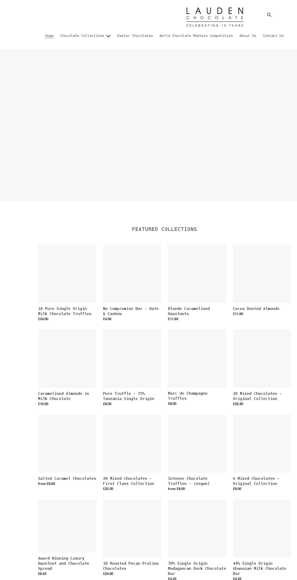 laudenchocolate.com shopify website screenshot