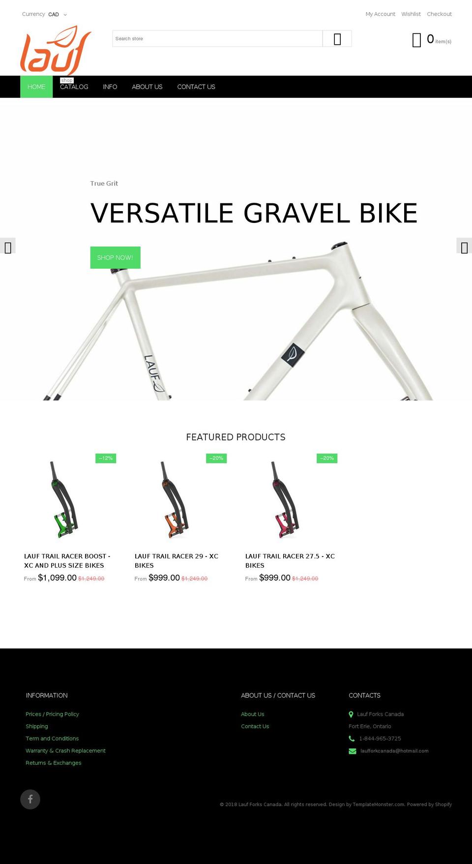 theme291 Shopify theme site example lauffork.ca