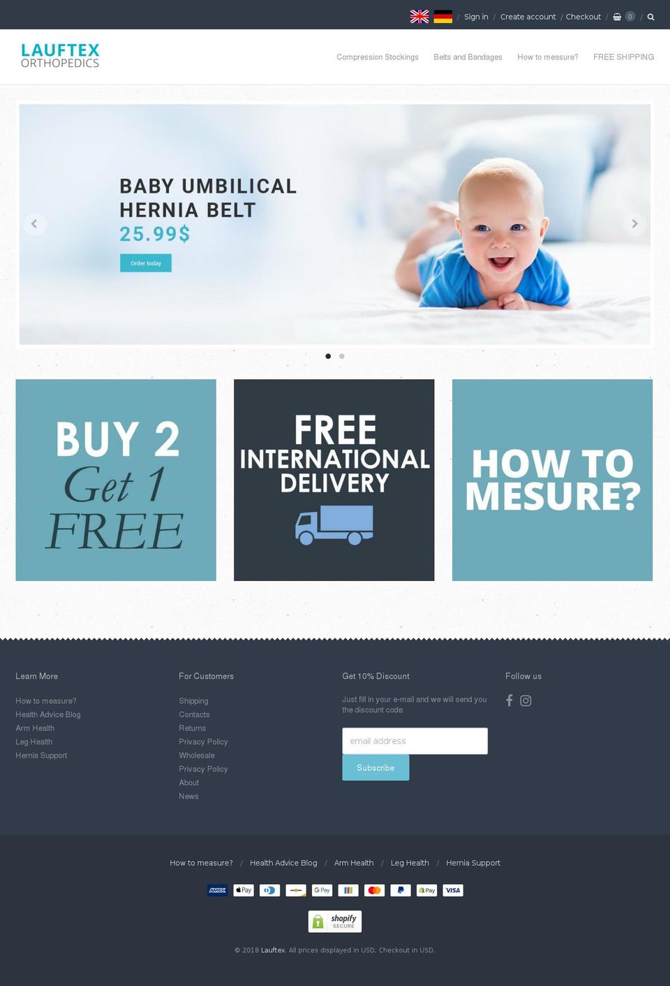 lauftex.com — Shopify storefront screenshot
