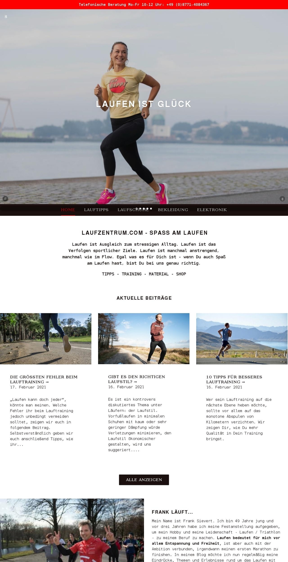 laufzentrum.com shopify website screenshot