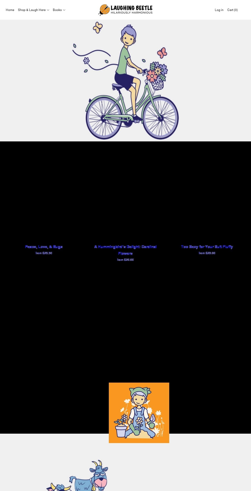 laughingbeetle.com shopify website screenshot