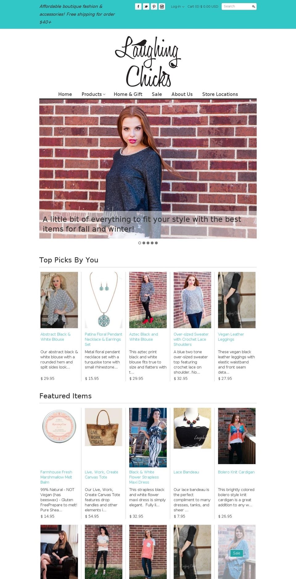laughingchicks.com shopify website screenshot