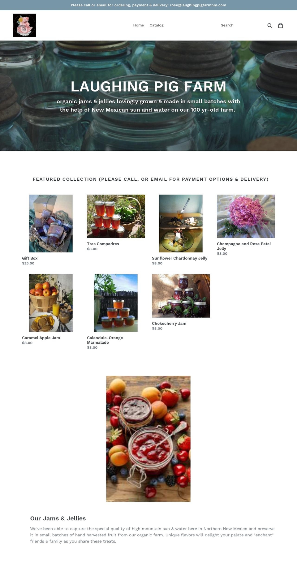 laughingpigfarmnm.com — Shopify storefront screenshot