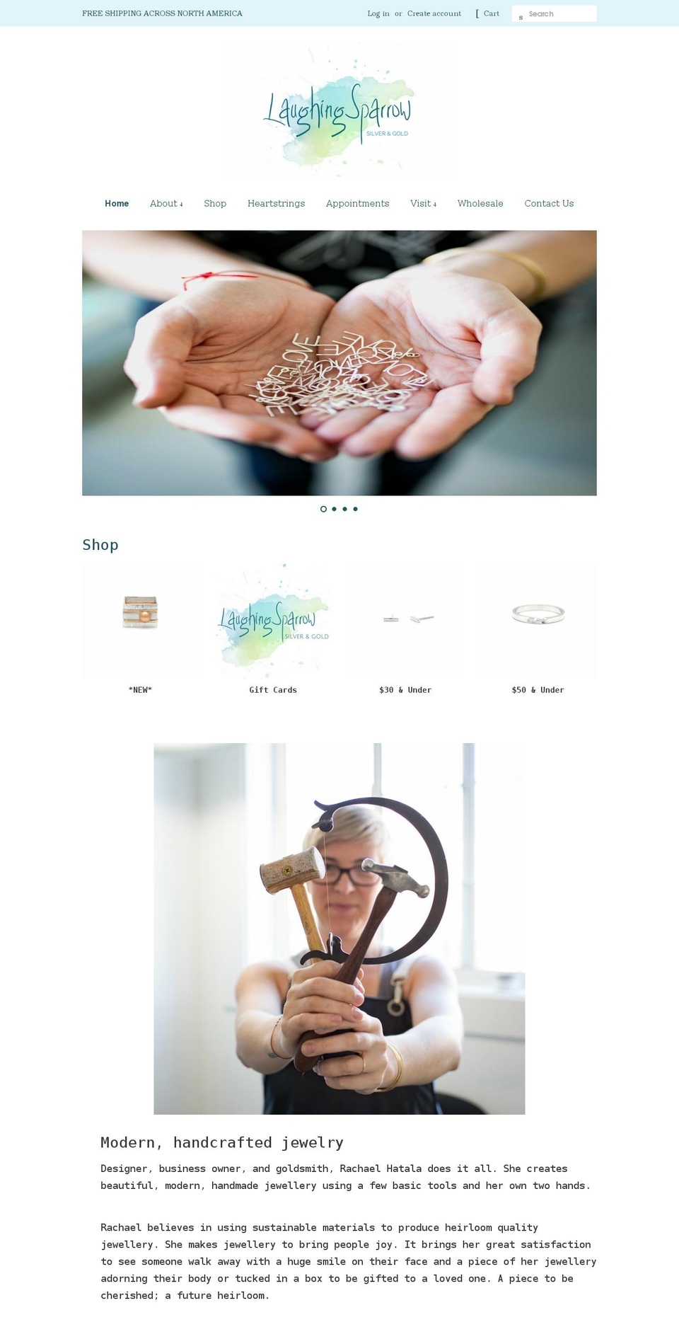 laughingsparrow.ca shopify website screenshot