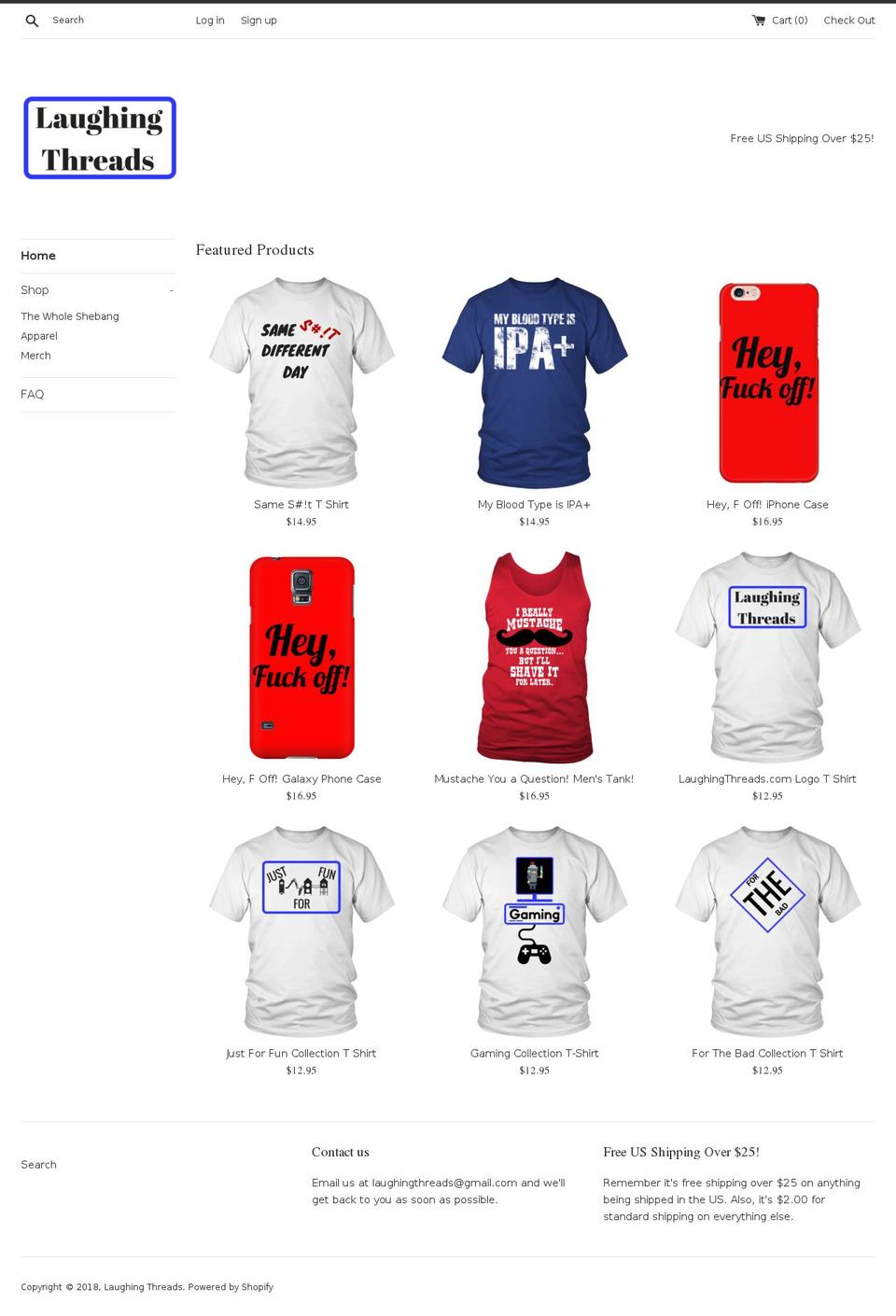 laughingthreads.com — Shopify storefront screenshot