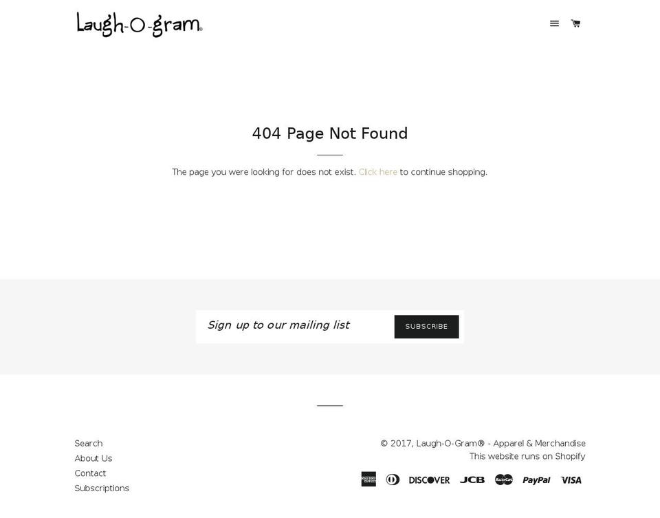 laughogramshop.com shopify website screenshot